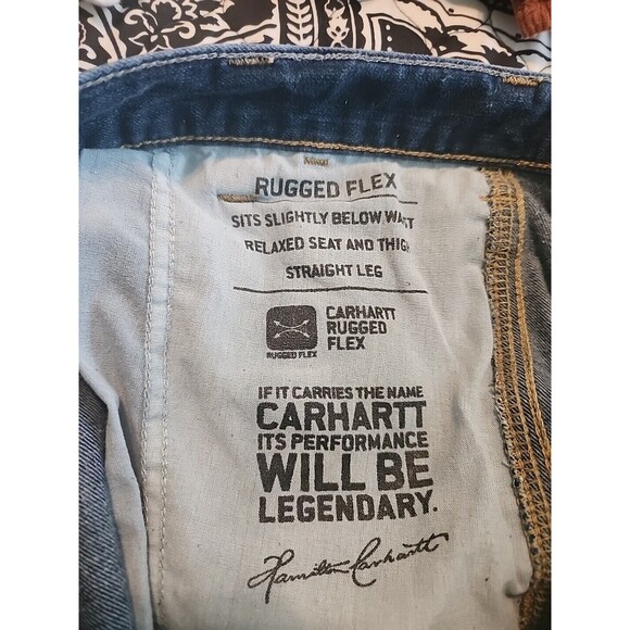 Carhartt Men's Rugged Flex Relaxed Fit Work Pants Blue Jeans 42 x 30‎ - Picture 9 of 11